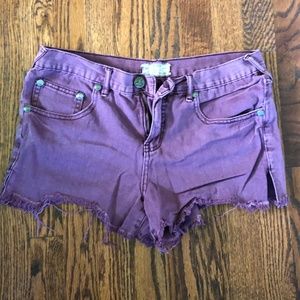 Free People Denim Shorts - Plum